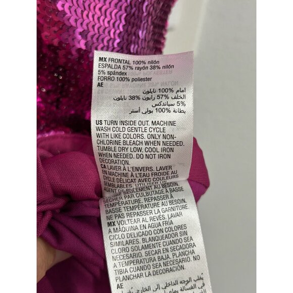 INC Womens Magenta Sequined Ruffled Sleeveless V Neck Top SZ XLarge - Picture 7 of 10